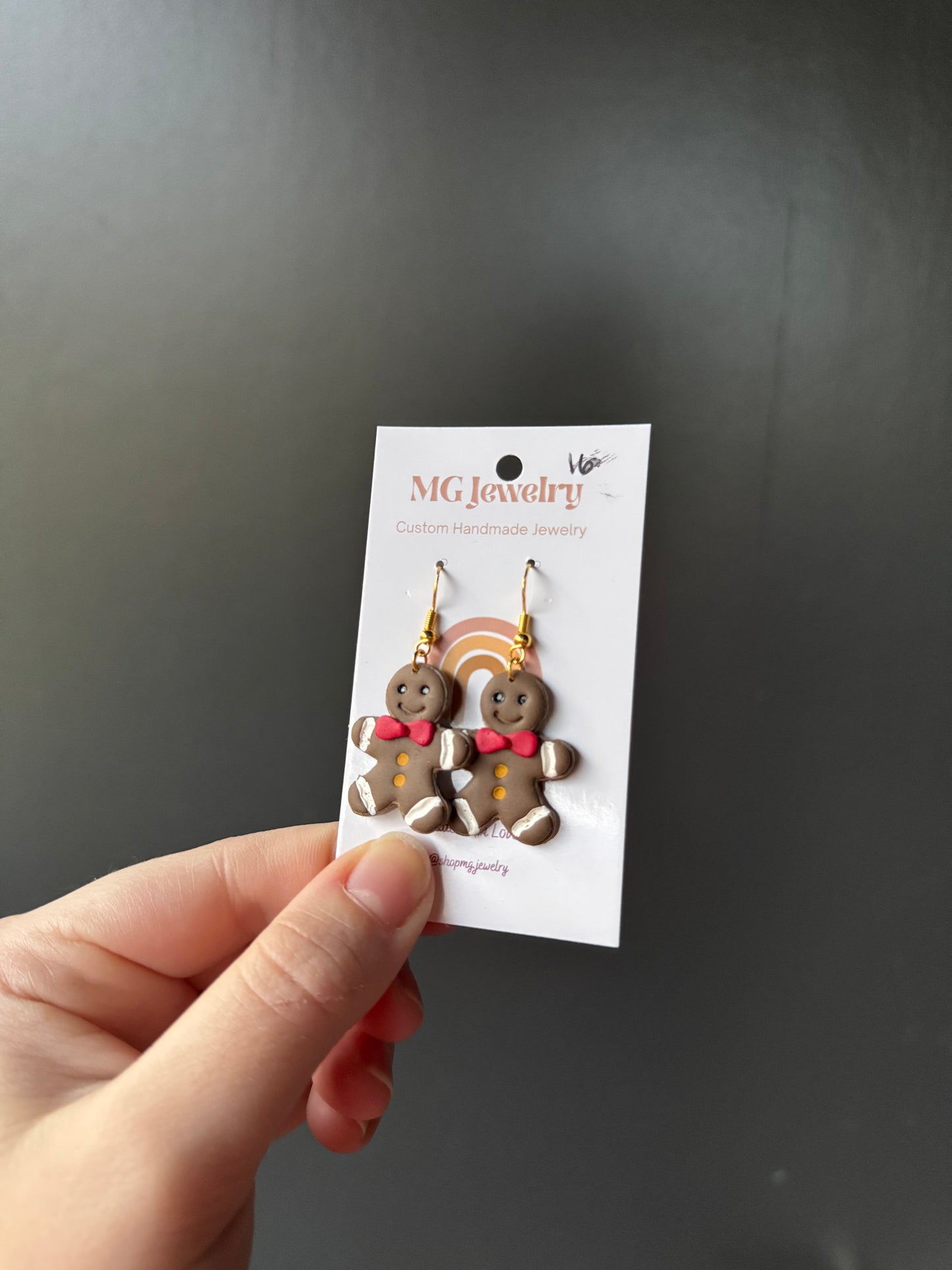 Gingerbread man earrings