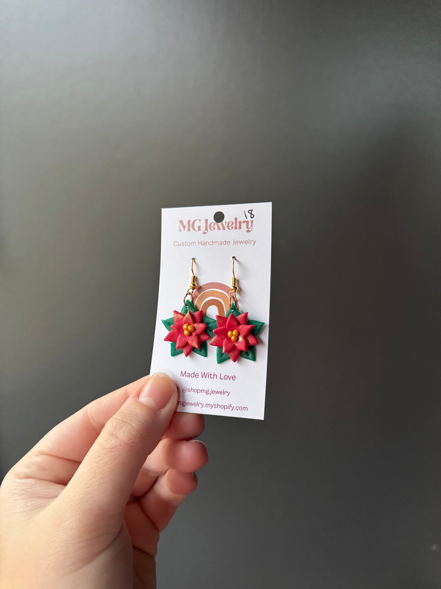 Poinsettia Earrings