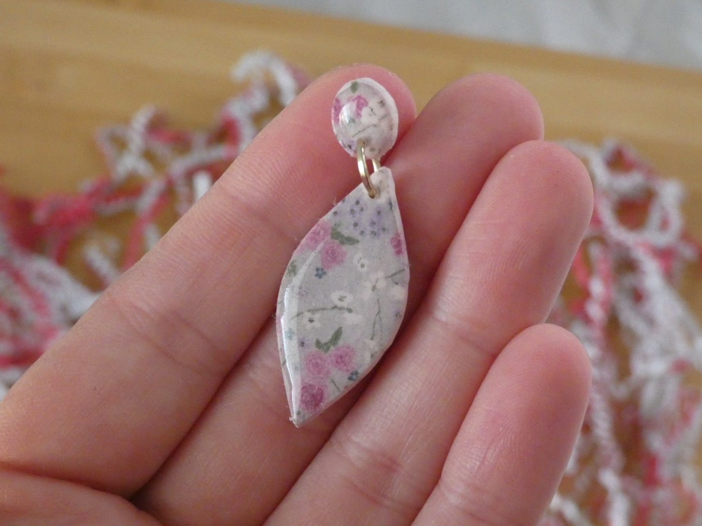 Pink Floral Earrings