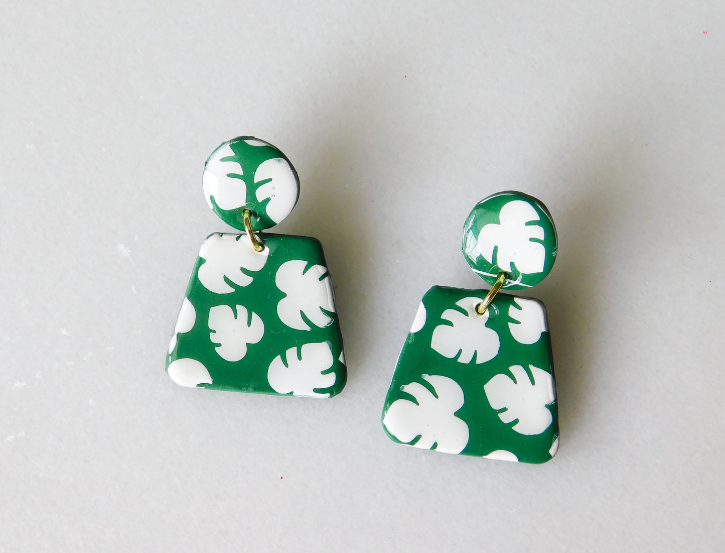 Monstera Print Earrings