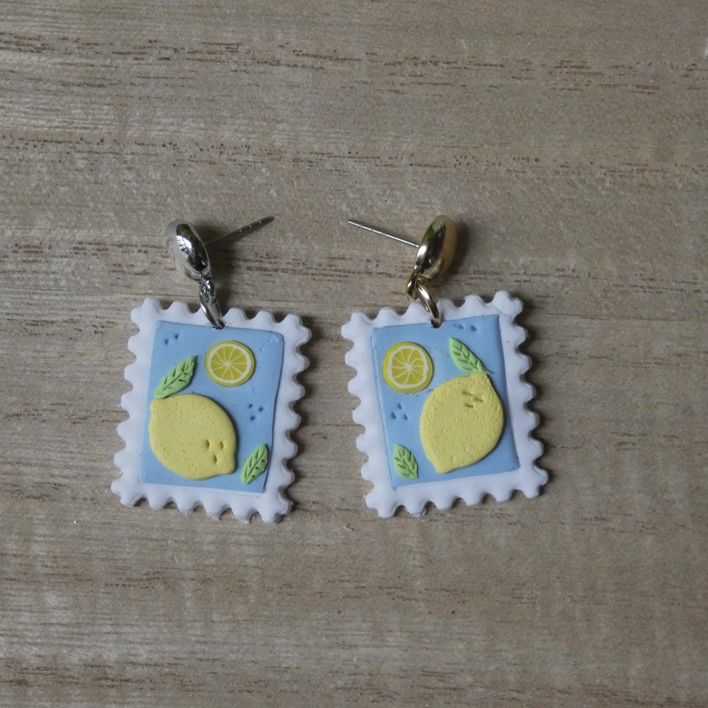 Lemon Stamp Earrings