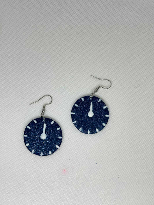 Midnight Clock Earrings