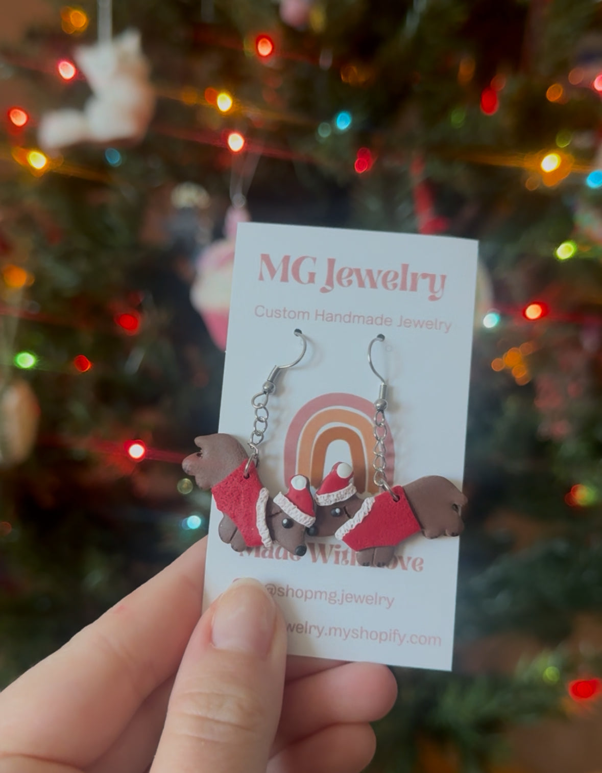 Holiday Dachshund Earrings