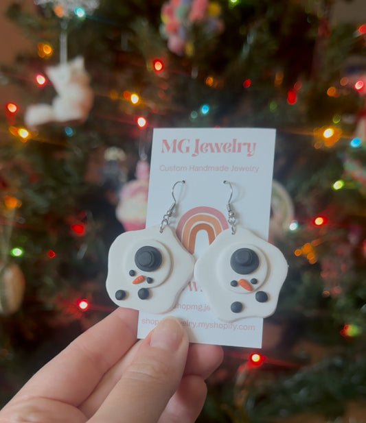 Melted Snowman Earrings